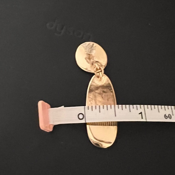 Elegant Gold Oval Drop Earrings HIGH SHINE DOUBLE DROP EARRINGS Banana Republic - Picture 7 of 8